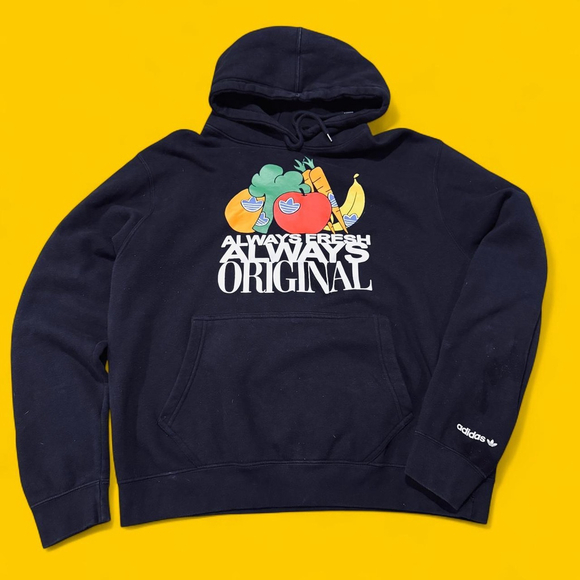 adidas Originals Other - Retro Y2K Black Adidas Always Original Hoodie Fruit Veggies Logo Large